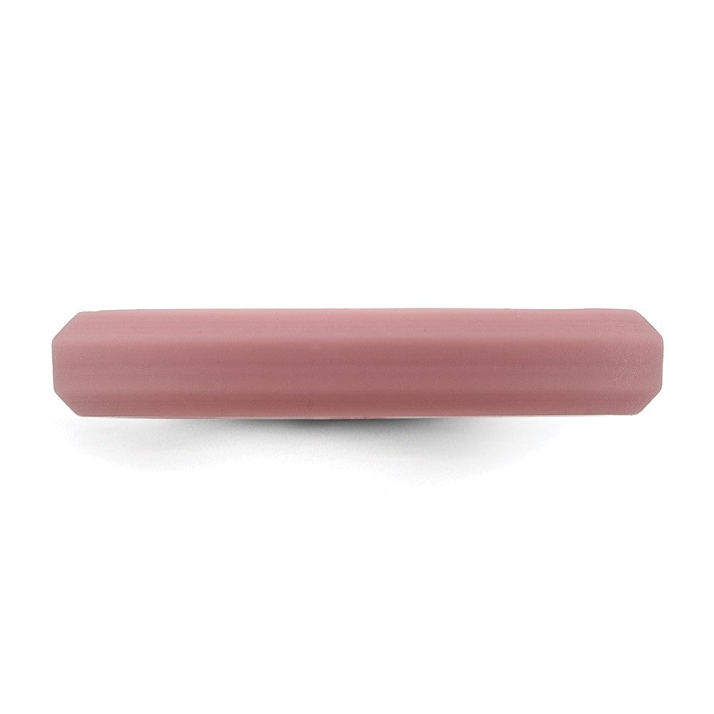 Silicone Rose Pink 4mm Ridged Edge Band