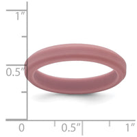Silicone Rose Pink 4mm Ridged Edge Band