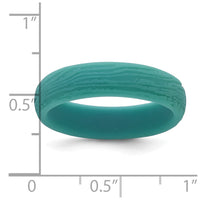 Silicone Steel Blue 5.70mm Wood Grain Pattern Band