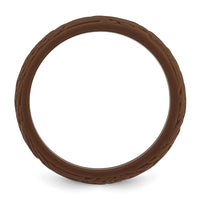 Silicone Brown 5.70mm Wood Grain Pattern Band