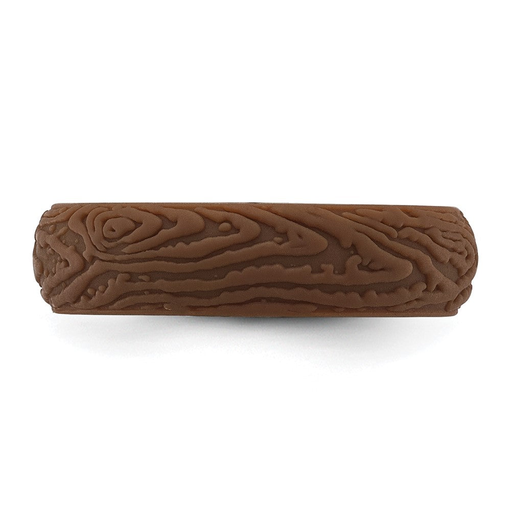 Silicone Brown 5.70mm Wood Grain Pattern Band