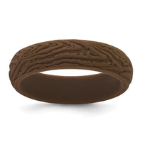 Silicone Brown 5.70mm Wood Grain Pattern Band