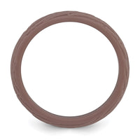 Silicone Light Brown 5.70mm Wood Grain Pattern Band