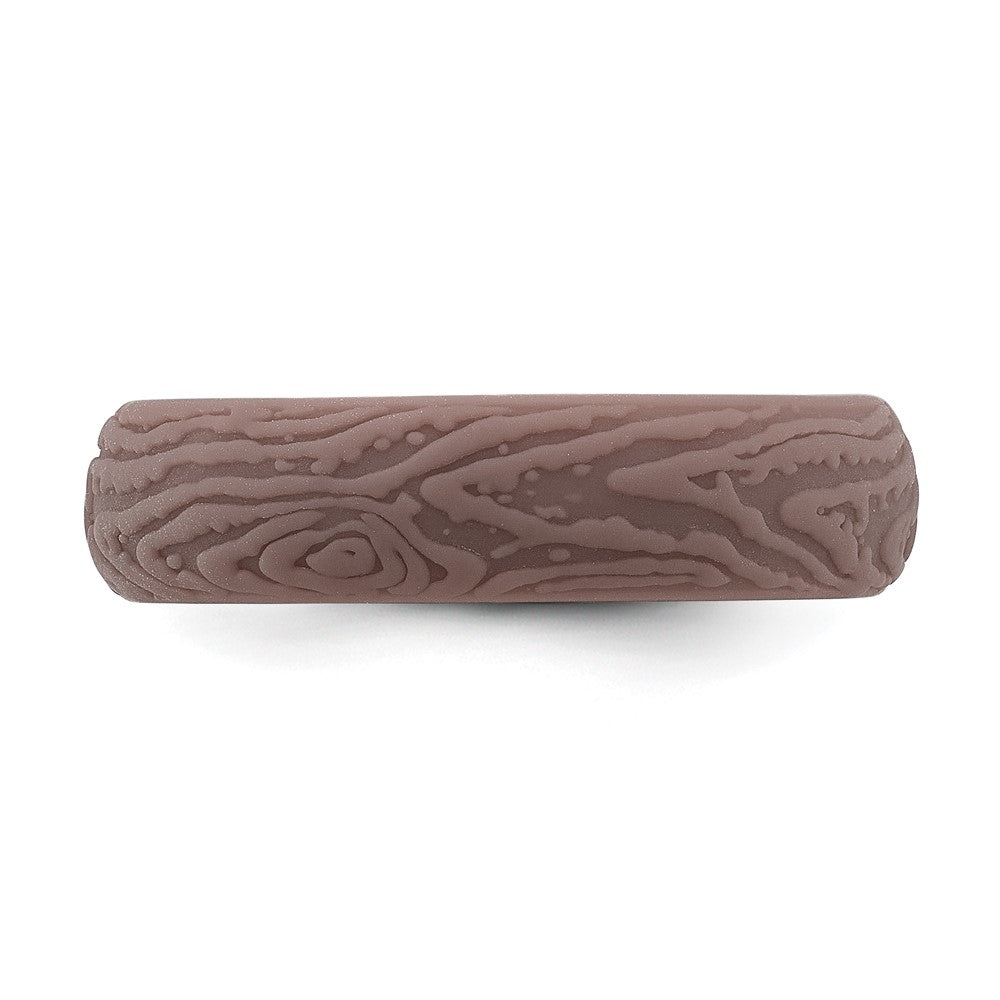 Silicone Light Brown 5.70mm Wood Grain Pattern Band