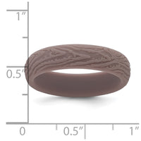 Silicone Light Brown 5.70mm Wood Grain Pattern Band