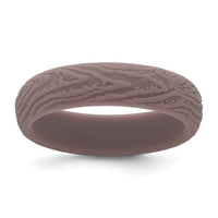 Silicone Light Brown 5.70mm Wood Grain Pattern Band