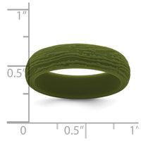 Silicone Olive Green 5.70mm Wood Grain Pattern Band