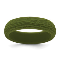 Silicone Olive Green 5.70mm Wood Grain Pattern Band