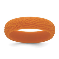 Silicone Pumpkin Orange 5.70mm Wood Grain Pattern Band