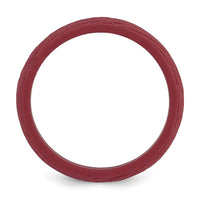 Silicone Dark Red 5.70mm Wood Grain Pattern Band