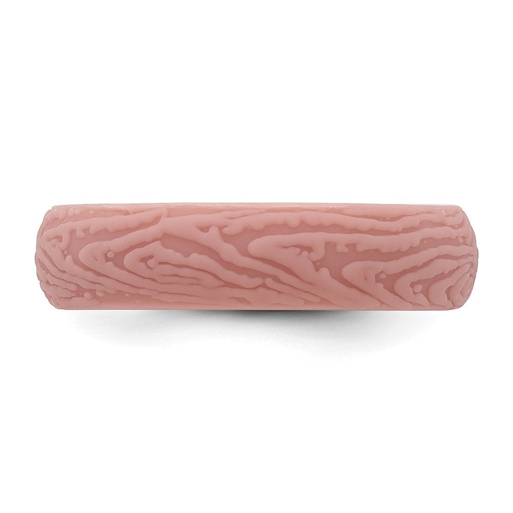 Silicone Rose Pink 5.70mm Wood Grain Pattern Band