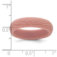 Silicone Rose Pink 5.70mm Wood Grain Pattern Band