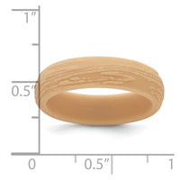 Silicone Sand/Tan 5.70mm Wood Grain Pattern Band