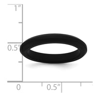 Silicone Black 3mm Round Band