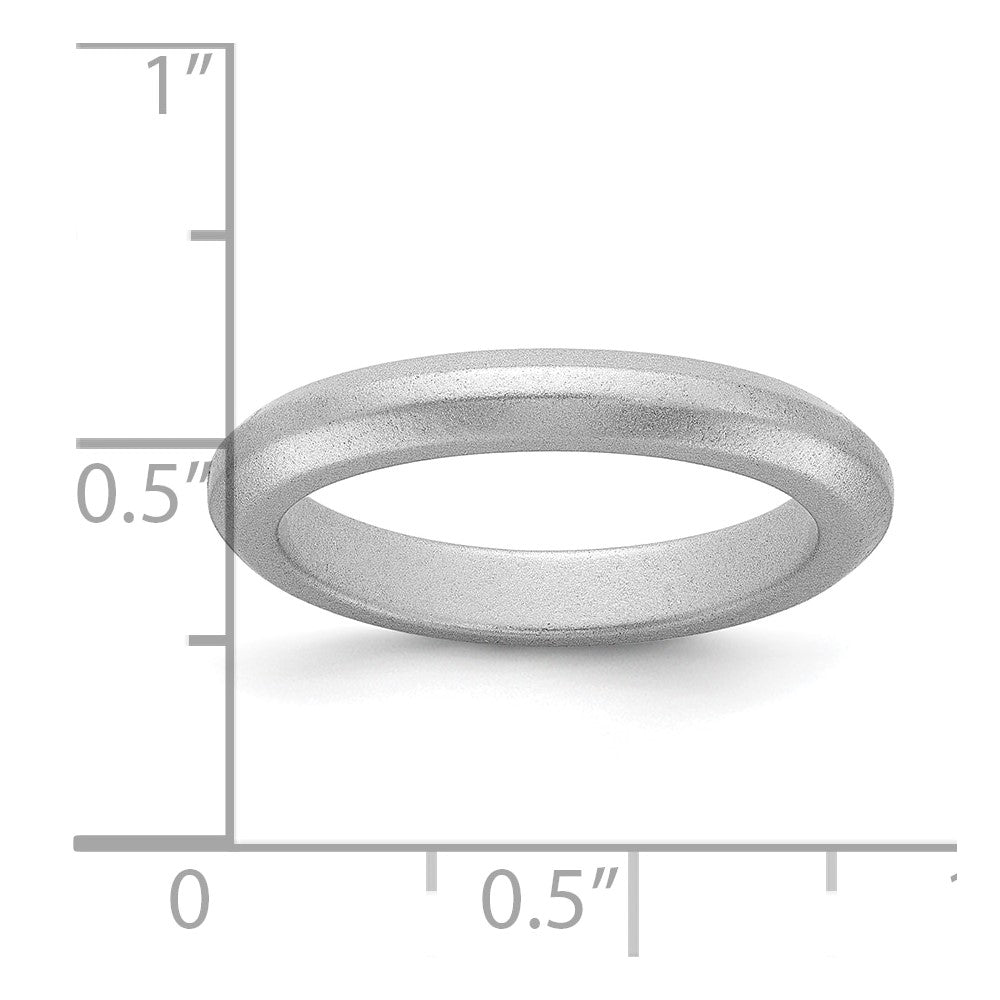 Silicone Metallic Silver 3mm Band