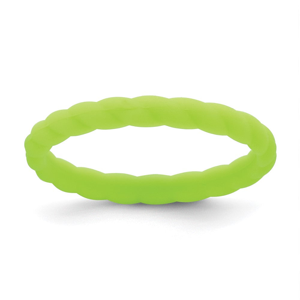 Silicone Bright Green 3mm Braided Band