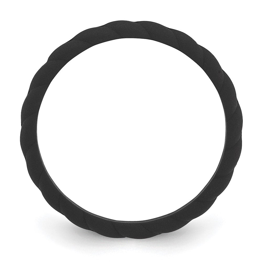 Silicone Black 3mm Braided Band