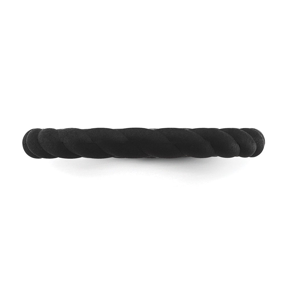 Silicone Black 3mm Braided Band