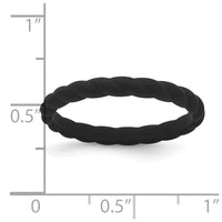 Silicone Black 3mm Braided Band