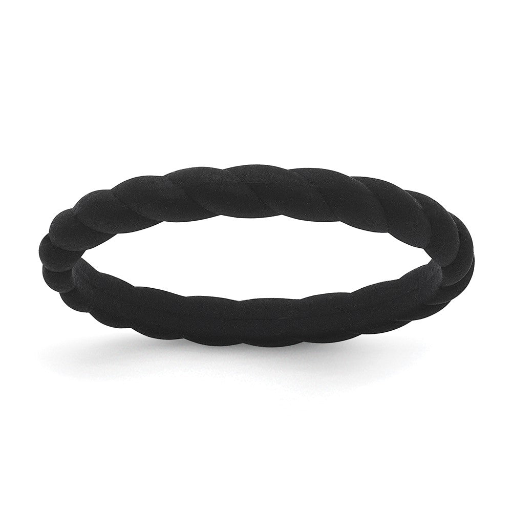 Silicone Black 3mm Braided Band