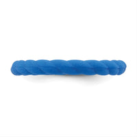 Silicone Blue 3mm Braided Band