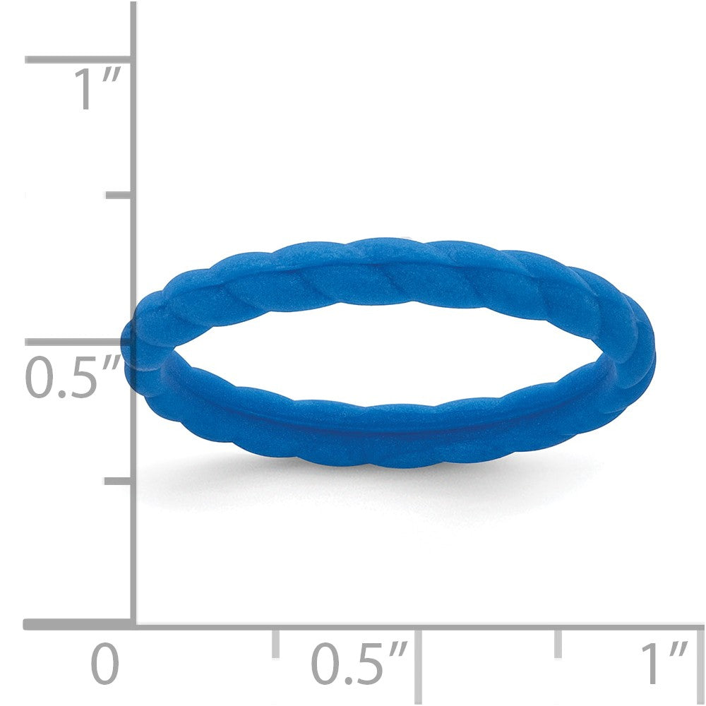 Silicone Blue 3mm Braided Band