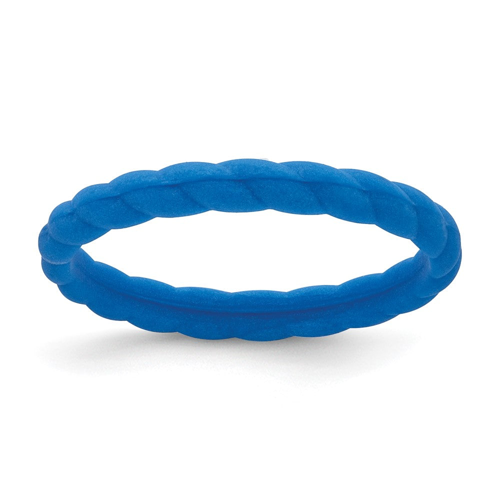 Silicone Blue 3mm Braided Band