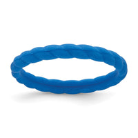 Silicone Blue 3mm Braided Band