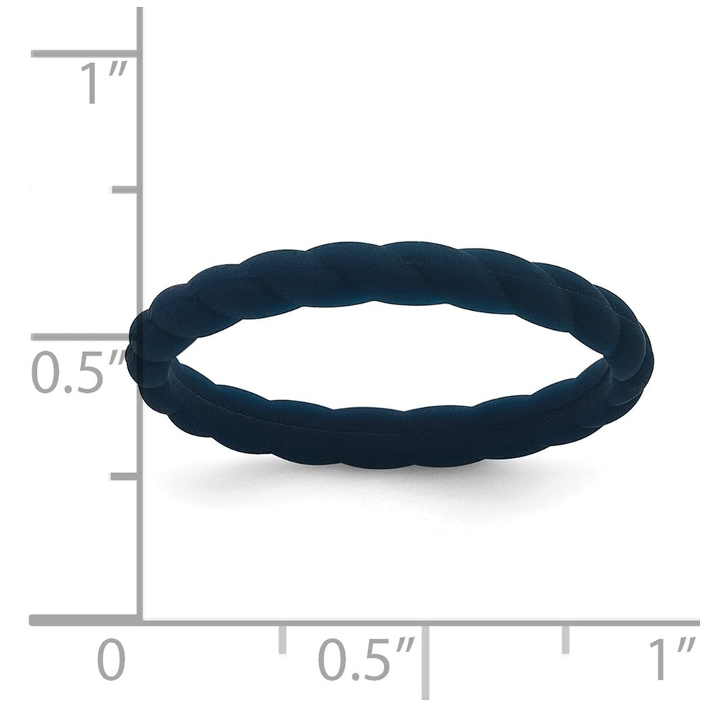 Silicone Midnight Blue 3mm Braided Band