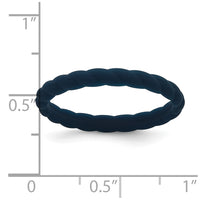 Silicone Midnight Blue 3mm Braided Band