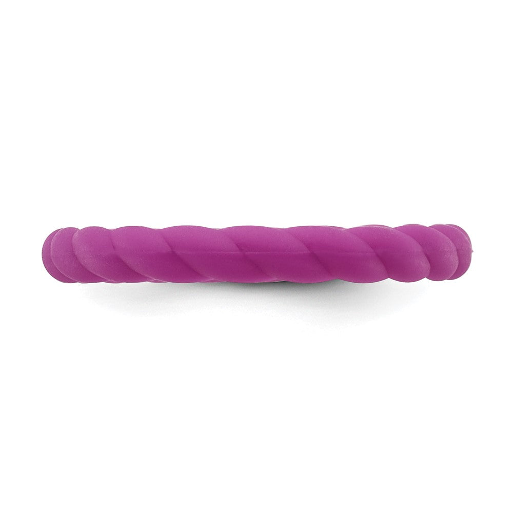 Silicone Dark Purple 3mm Braided Band