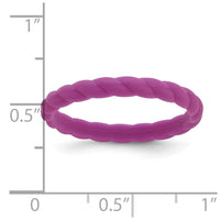 Silicone Dark Purple 3mm Braided Band