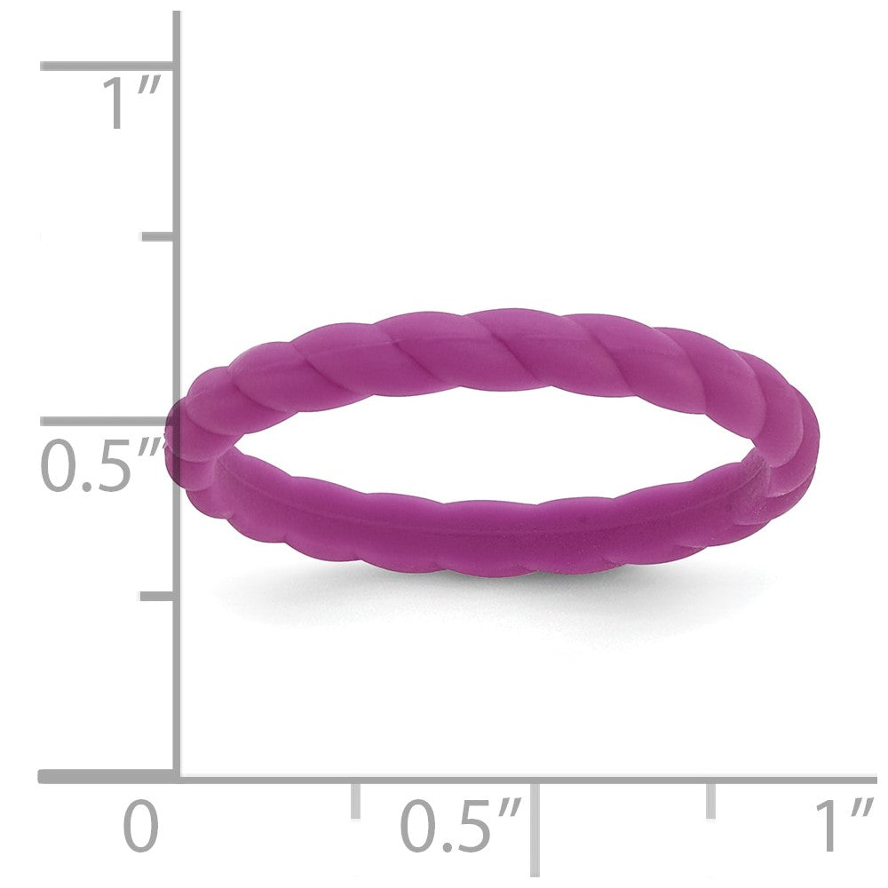 Silicone Dark Purple 3mm Braided Band