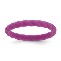 Silicone Dark Purple 3mm Braided Band