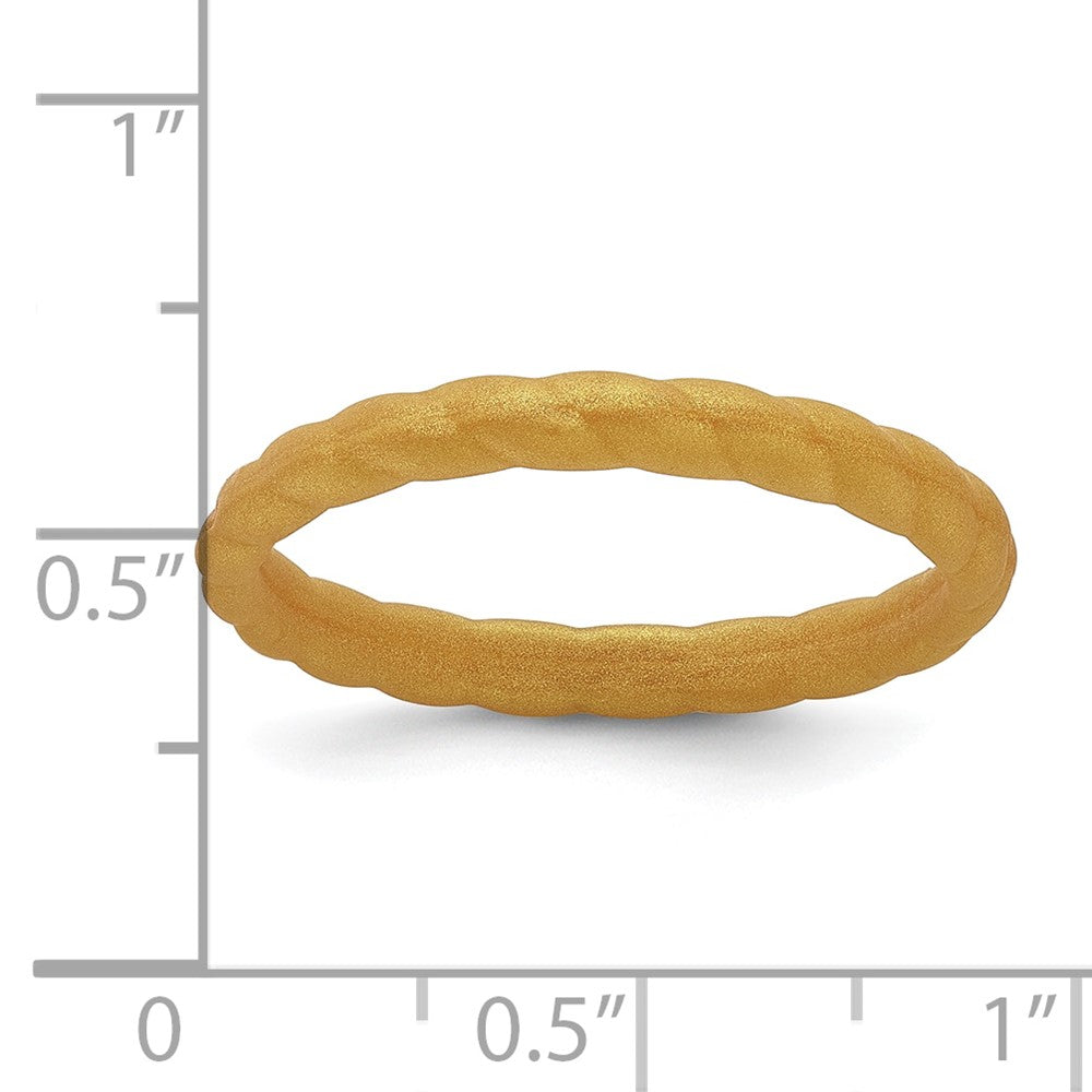 Silicone Metallic Gold 3mm Braided Band