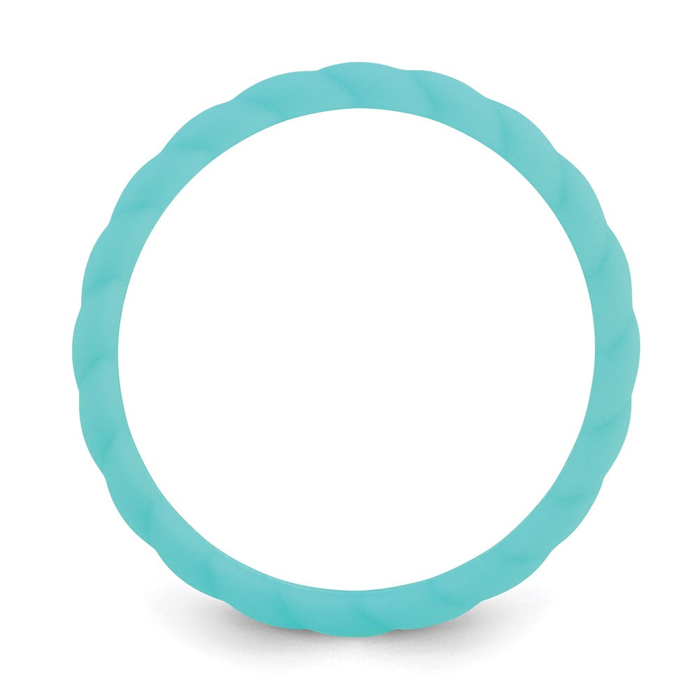 Silicone Aqua Blue 3mm Braided Band