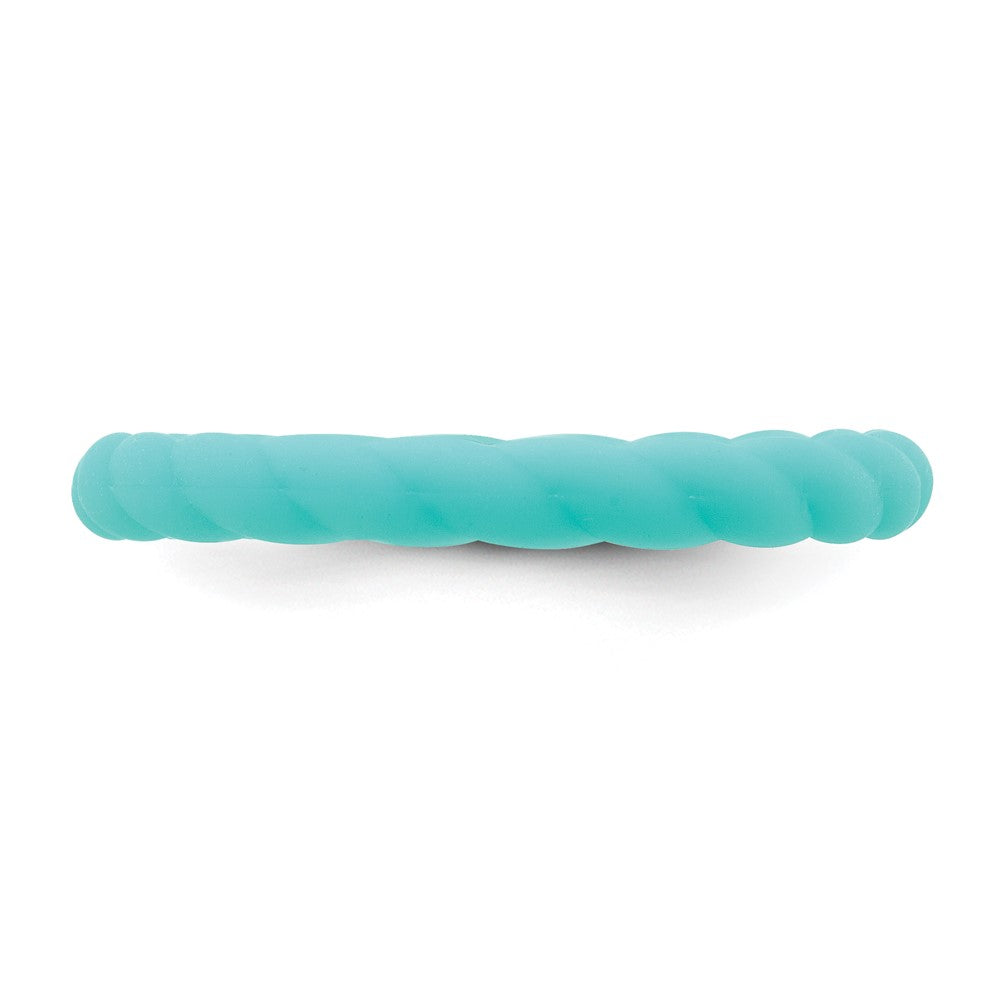 Silicone Aqua Blue 3mm Braided Band