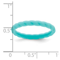 Silicone Aqua Blue 3mm Braided Band