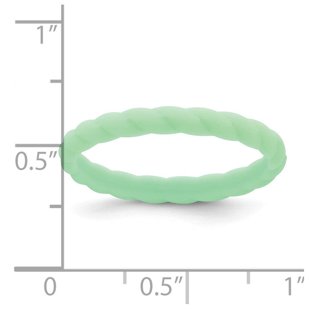 Silicone Light Mint Green 3mm Braided Band