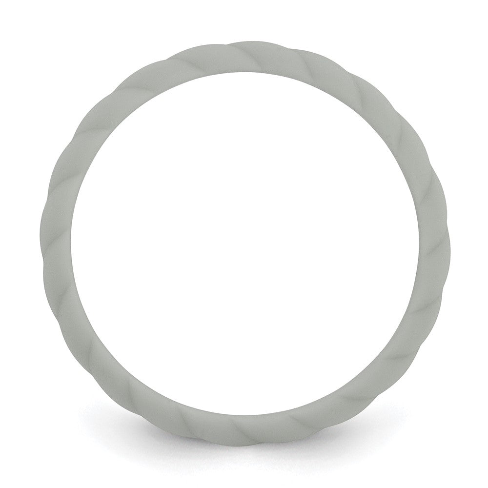 Silicone Light Gray 3mm Braided Band