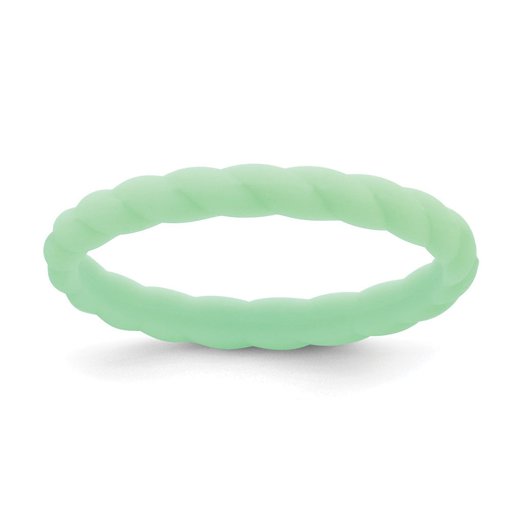 Silicone Light Mint Green 3mm Braided Band