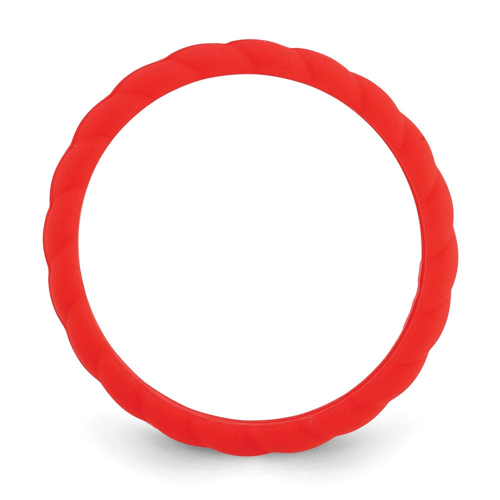 Silicone Red 3mm Braided Band