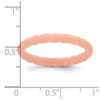 Silicone Rose Pink 3mm Braided Band