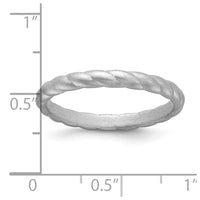 Silicone Metallic Silver 3mm Braided Band