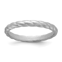Silicone Metallic Silver 3mm Braided Band
