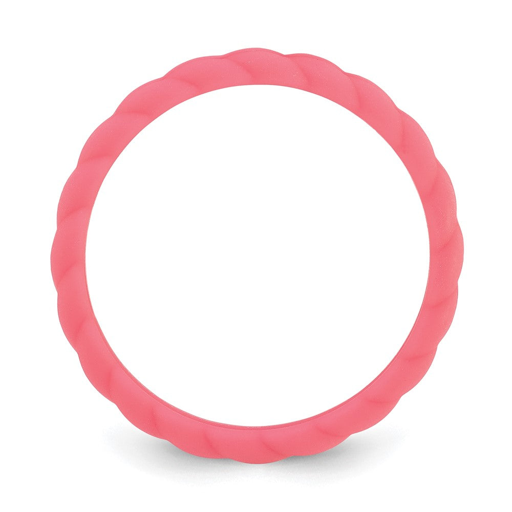 Silicone Watermelon Pink 3mm Braided Band