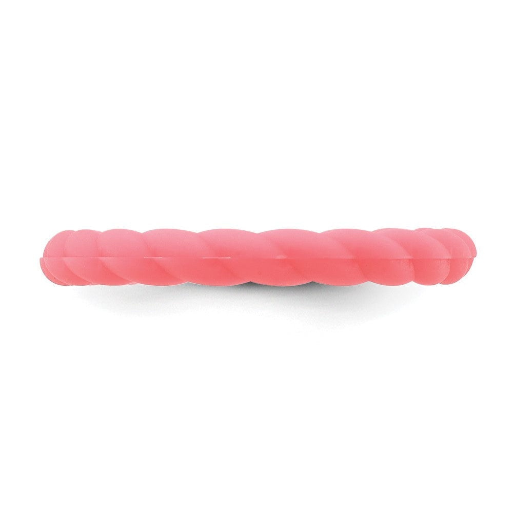 Silicone Watermelon Pink 3mm Braided Band