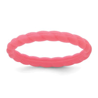 Silicone Watermelon Pink 3mm Braided Band