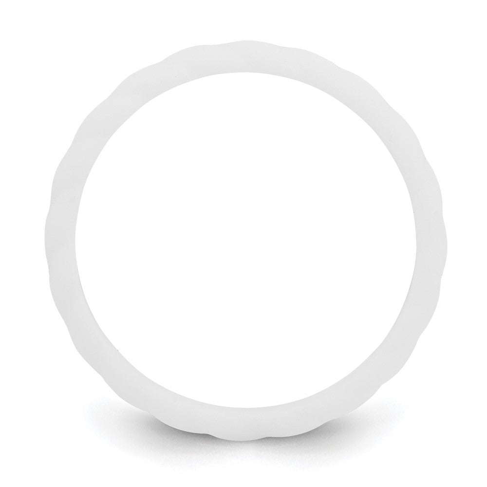 Silicone White 3mm Braided Band