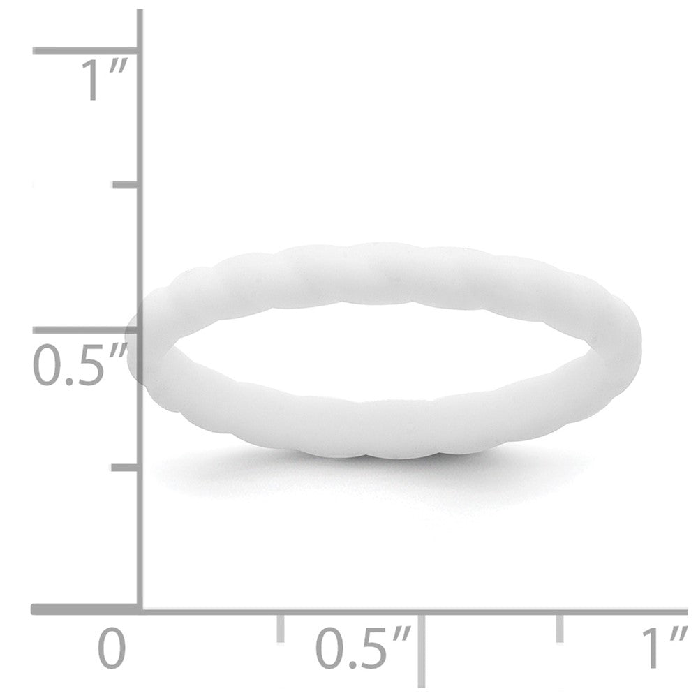 Silicone White 3mm Braided Band